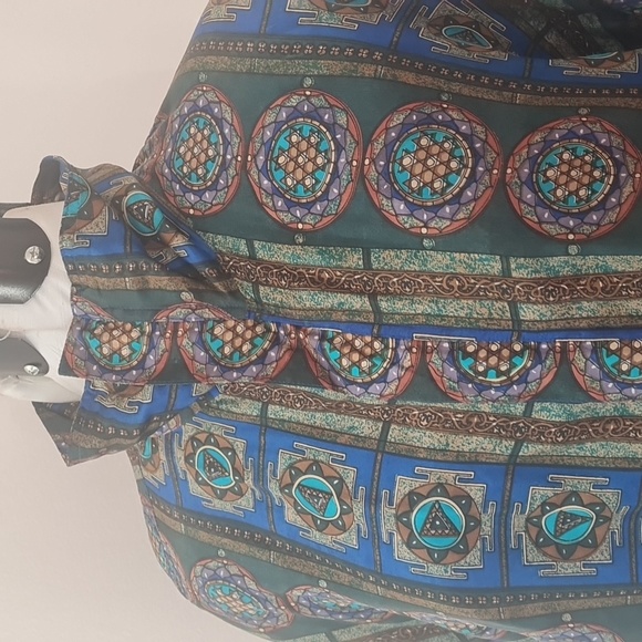 Unique Vintage Coaco Womens Size Large Printed Silk Zip Bomber Jacket 80s 90s - Picture 9 of 17